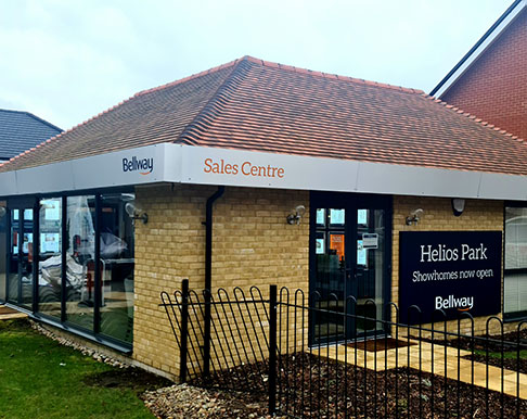 Image of Helios Park Sales Centre as part of work by timber frame manufacturer Merronbrook Ltd