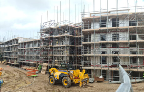construction of timber frames at commercial apartments