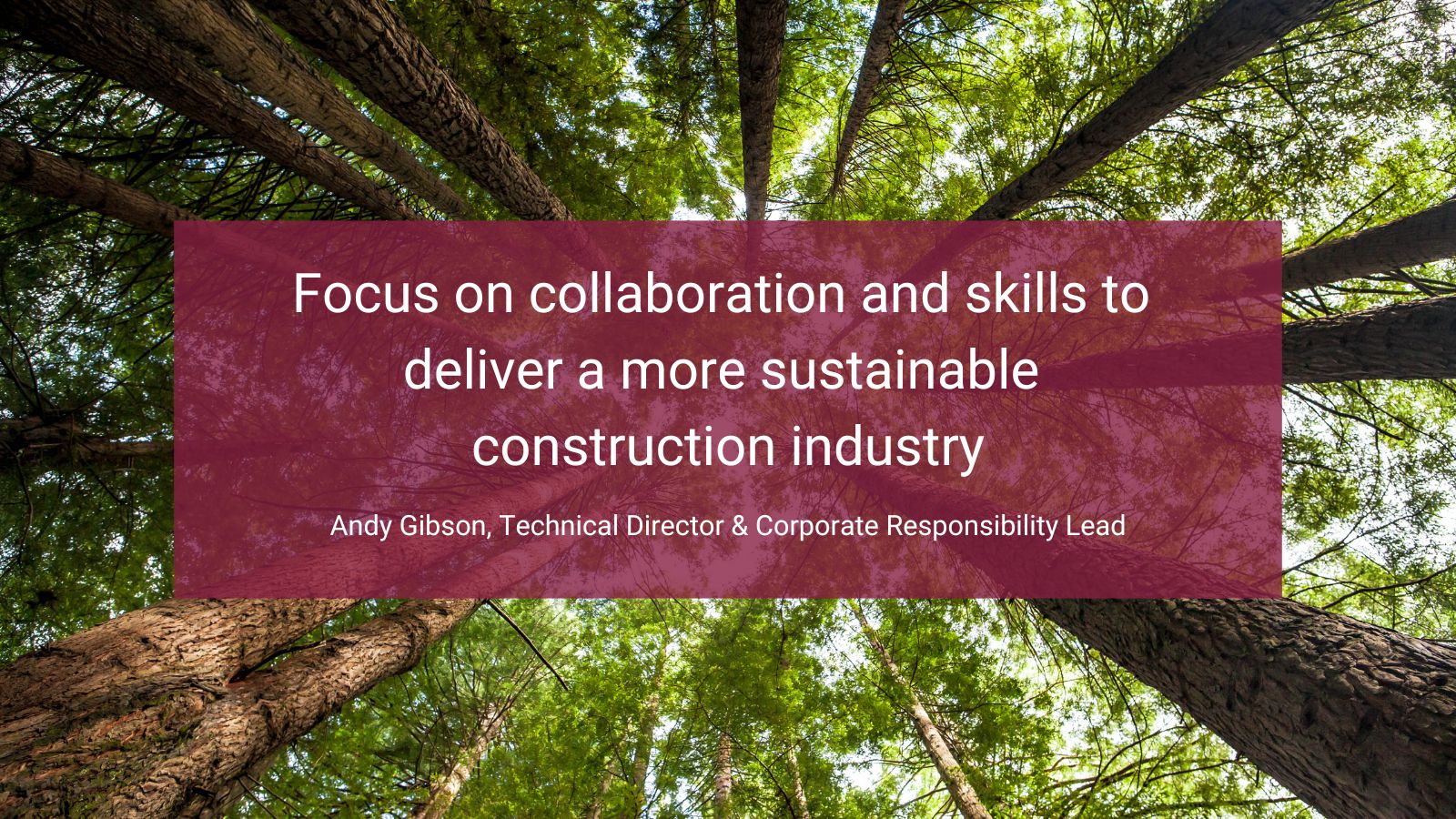 Focus on collaboration and skills to deliver a more sustainable construction industry